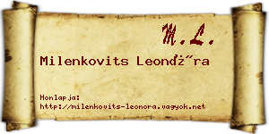 Milenkovits Leonóra névjegykártya